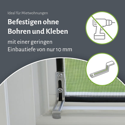 empasa START Fliegengitter Fenster Alurahmen anthrazit 130 x 150 cm