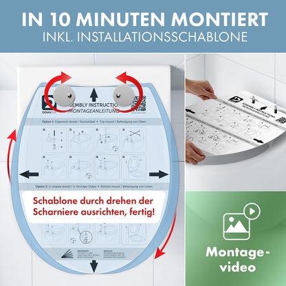 DomuSPA WC-Sitz mit Absenkautomatik, antibakteriell, Quick-Release