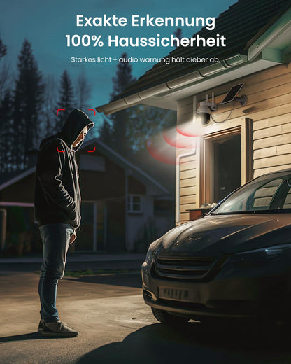 aosu C9L Überwachungskamera aussen mit Solarpanel, 2K PTZ, 2er-Pack