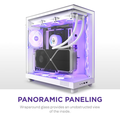 NZXT H6 Flow RGB Kompaktes Mid-Tower Dual-Kammer Gehäuse – Weiss
