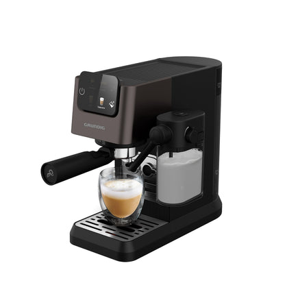 GRUNDIG KSM 6430 Siebträgermaschine - Dark Inox/Schwarz