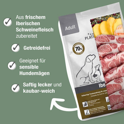 PLATINUM Adult Iberico Hundetrockenfutter mit Schweinefleisch, 5 kg