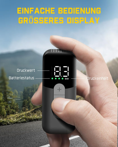 Fanttik X10 Ace Mini Akku-Fahrradpumpe mit Manometer, 8,3 Bar