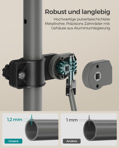 SONGMICS Klemmmarkise höhenverstellbar 250 x 120 cm anthrazit