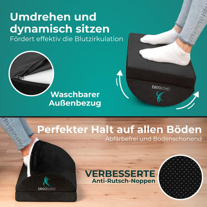 ERGOSUND Fussstütze höhenverstellbar, ergonomisch, mit Fusstasche