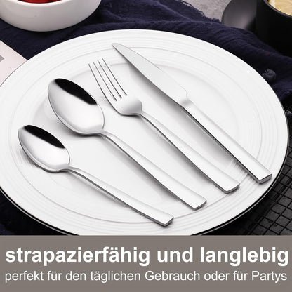 Deedro Besteck Set 60-teilig, Edelstahl Essbesteck für 12 Personen