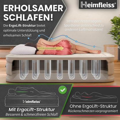 Heimfleiss Luftmatratze selbstaufblasend 100x200 cm mit Pumpe