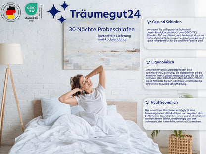 Träumegut24 HydroCell 7-Zonen Kaltschaummatratze - 90x200 H16 H2/H3