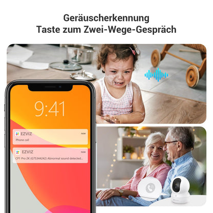 EZVIZ CP1 Pro 2K WLAN-Überwachungskamera für innen, 360°, 2er-Pack