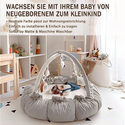 Mallify 5-in-1 Spielbogen mit Spieldecke und Ballbad, Grau