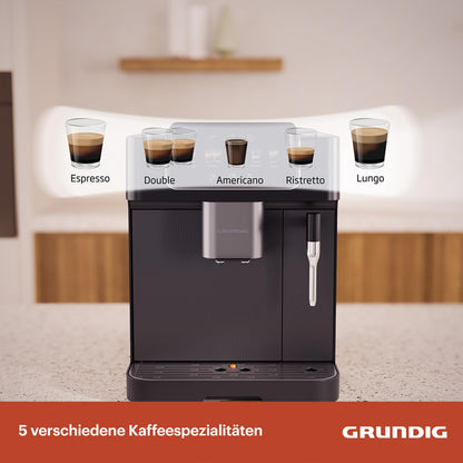 GRUNDIG KVA 6230 Kaffeevollautomat mit Milchaufschäumdüse – Schwarz
