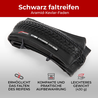 Fincci Gravel Fahrradreifen 700x35c, 37-622, 2er-Set mit Pannenschutz