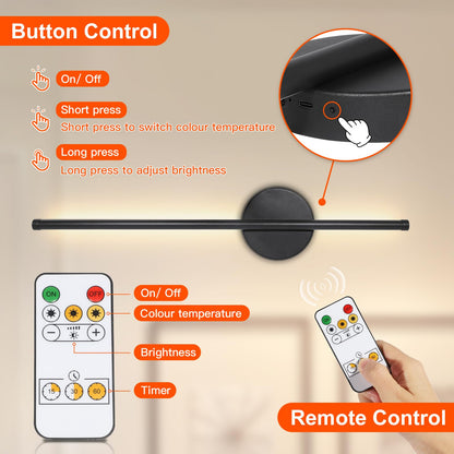 Ketom LED Wandleuchte Innen 2er-Set mit Fernbedienung, schwarz