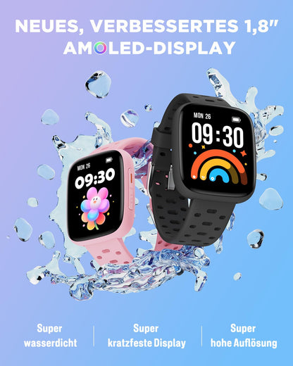 BIGGERFIVE BRAVE 3 Kinder Smartwatch 1,8" AMOLED wasserdicht Schwarz