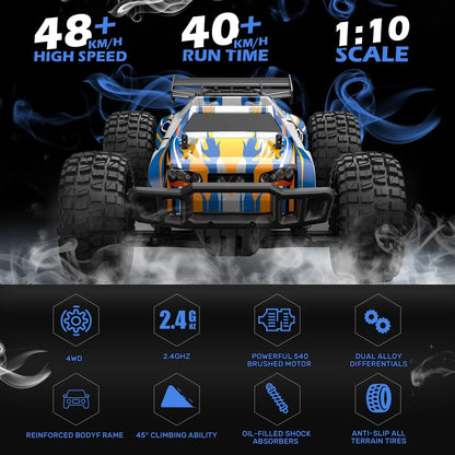 DEERC 9205E RC Auto 1:10 4WD Monstertruck, 48 km/h, 2 Akkus