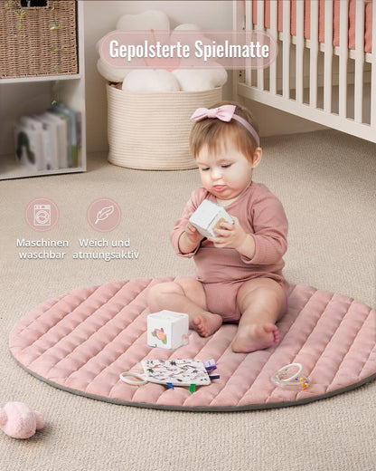 Blissful Diary Spielbogen Baby mit Spieldecke und 6 Spielzeugen, Rosa