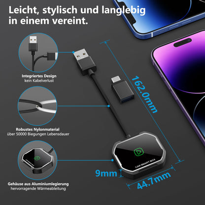 Universal CarPlay Wireless Adapter für iPhone – Wired zu Wireless