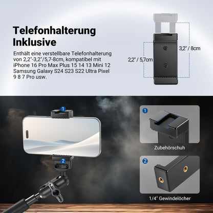 NEEWER Magic Arm UA057, 55 cm Halterung für Kamera und Smartphone