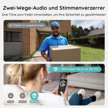 BOIFUN J7 2K WLAN Video-Türklingel mit Kamera und 180° Sichtfeld