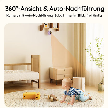 BOIFUN Babyphone mit Kamera 2K, 5 Zoll Monitor, WLAN und App