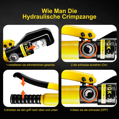 Brileine Hydraulische Crimpzange 4–70 mm² mit 9 Crimpbacken
