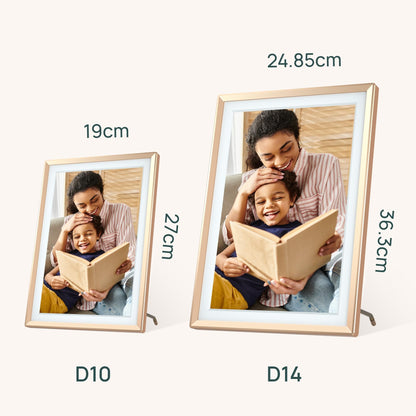 ARZOPA D10 Digitaler Bilderrahmen 10,1 Zoll WLAN Touchscreen Gold