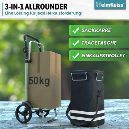 Heimfleiss Einkaufstrolley klappbar mit Kühlfach, 56 Liter