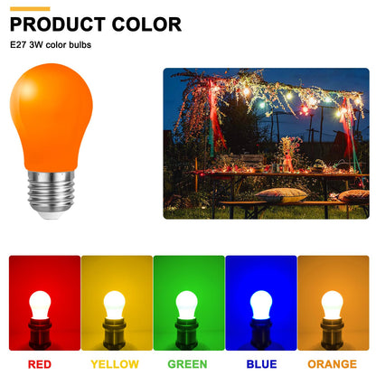 Belaufe E27 LED Glühbirnen bunt, 3W, 40 Stück in 5 Farben