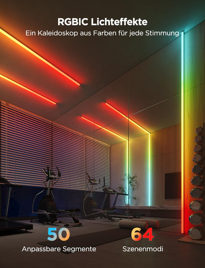Govee RGBIC LED Strip mit Profil, 10 m, 64 Szenenmodi, App-Steuerung