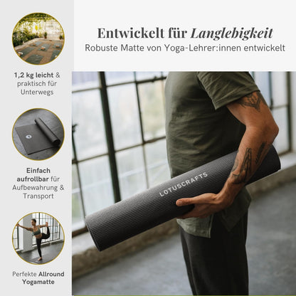 Lotuscrafts Yogamatte MUDRA, 5 mm, rutschfest, 183 x 60 cm