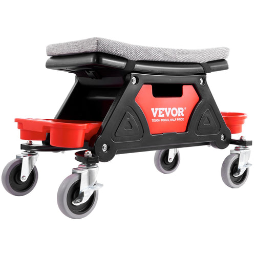 VEVOR Rollhocker Werkstatt – Mobil mit Aufbewahrungsbox, schwarz. Mobiler Sitz und Werkzeugablage für Werkstätten.