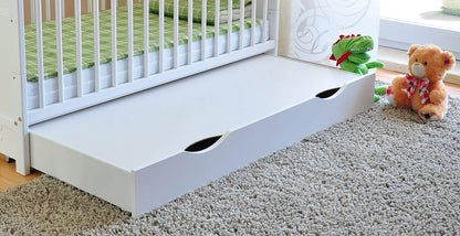 Marsell Baby Gitterbett Juniorbett umbaubar – Schublade Weiss