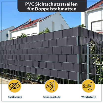 Sekey Sichtschutzstreifen PVC für Doppelstabmatten 35 m Anthrazit