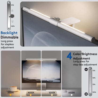 Quntis Monitor Lampe Curved – Weiss, Hintergrundbeleuchtung