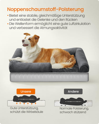 Feandrea Orthopädisches Hundebett, waschbar, 91 x 63 cm, dunkelgrau