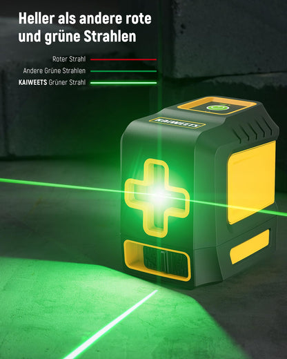 KAIWEETS T40 Kreuzlinienlaser grün, selbstnivellierend, 30 m
