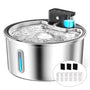 PawPoll Katzenbrunnen kabellos mit Bewegungsmelder, 3,2 L Edelstahl, Trinkschale mit Wasserstandsfenster
