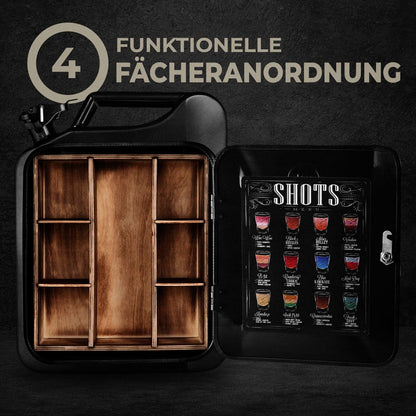 Maverton Kanister-Bar 20L, abschliessbar, schwarz, mit Gravur