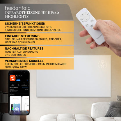 Heidenfeld HF-HP140 Mobile Infrarotheizung - 800 Watt