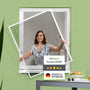 empasa START Fliegengitter Fenster mit Alurahmen, weiss, 130 x 150 cm als Insektenschutz mit schwarzem Gewebe