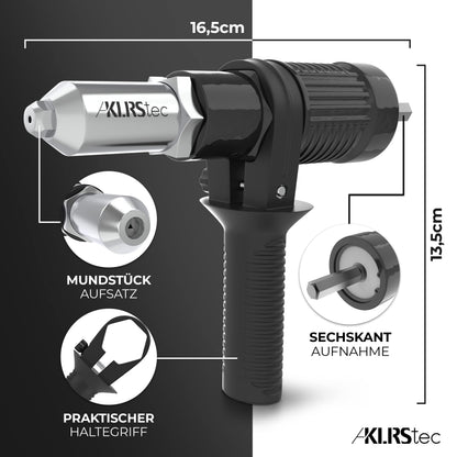 KLRStec Blindnietadapter für Akkuschrauber und Bohrmaschinen