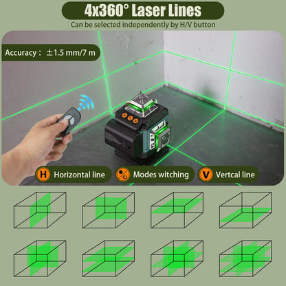 ENRIPRT Kreuzlinienlaser M03-16 grün 4x360° selbstnivellierend