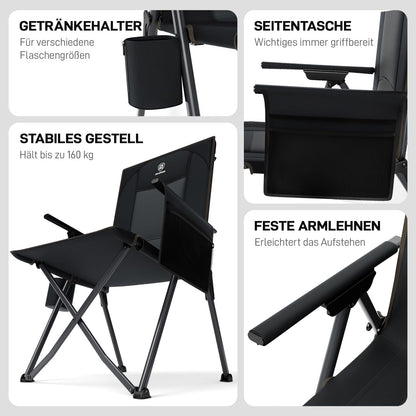 EVER ADVANCED Campingstuhl faltbar, 4-fach verstellbar, 160 kg
