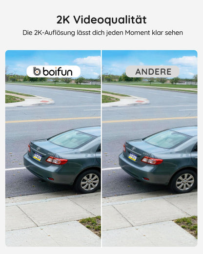 BOIFUN WLAN Video Türklingel mit Kamera 2K, Nachtsicht und Chime, J1