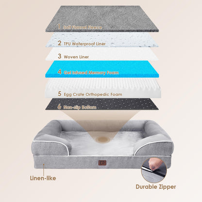 EHEYCIGA Orthopädisches Hundebett – XL, Grau (112x81cm)