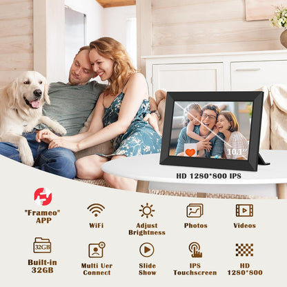 Frameo WLAN Digitaler Bilderrahmen – 10,1 Zoll HD IPS 32GB