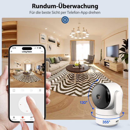 AMOROM WLAN Überwachungskamera Innen 360° KI - 4er Set