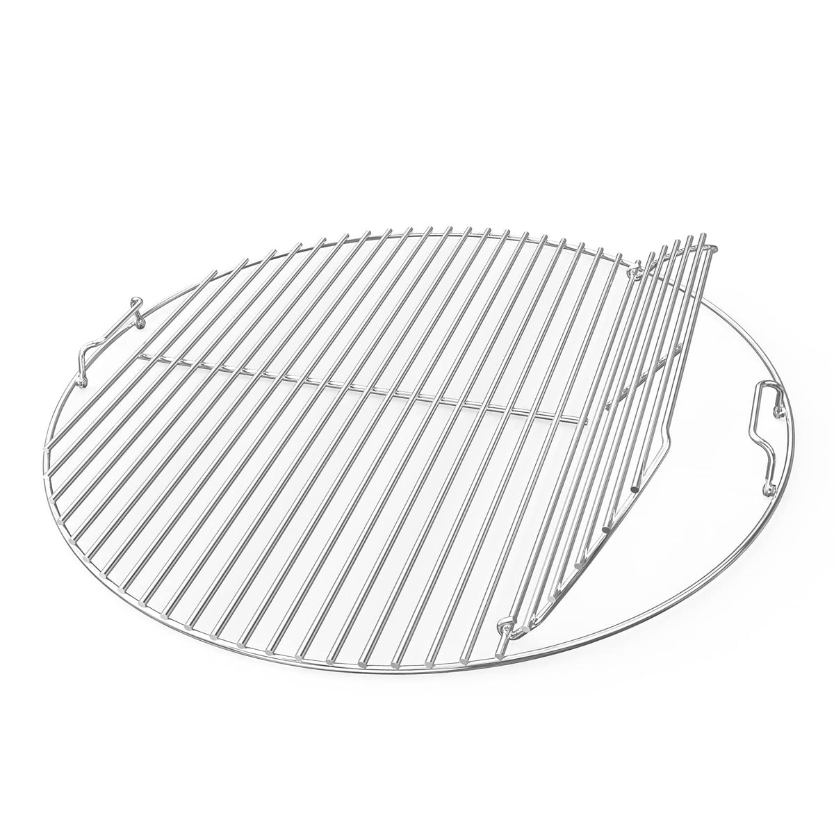 onlyfire Grillrost Edelstahl rund Ø 54,5 cm für Weber 57 cm Kugelgrill mit Griffen und einseitiger Öffnung