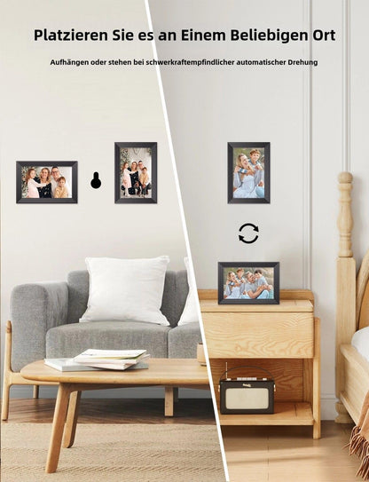 Luakug Digitaler Bilderrahmen WLAN 10,1 Zoll 32 GB IPS Touchscreen