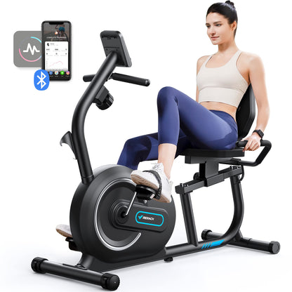 MERACH S08B1 Liegeergometer mit LCD-Display, verstellbarer Rückenlehne und Flaschenhalter
